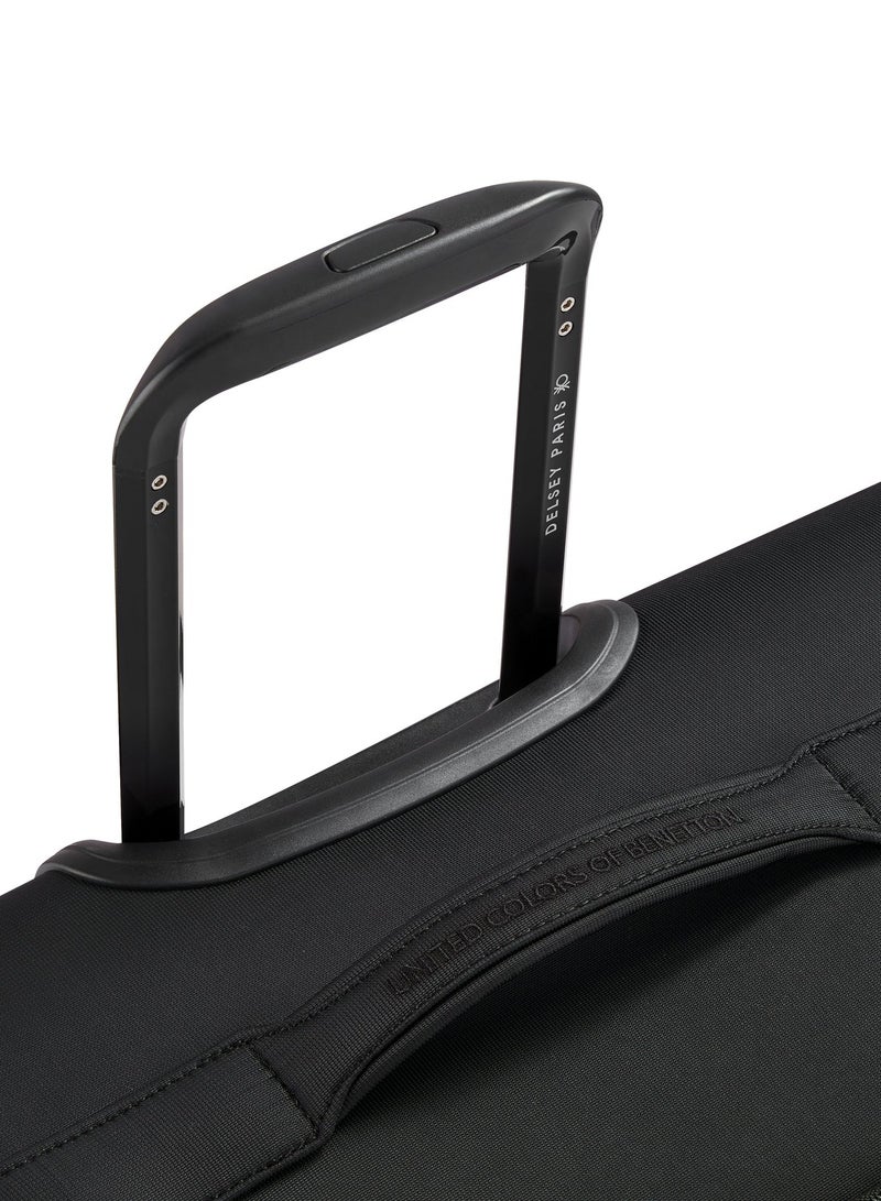 UNITED COLORS OF BENETTON Color Block 69 Cm 4 Double Wheeled Softside Expandable Check-In Luggage Trolley Case - Black - Image 5